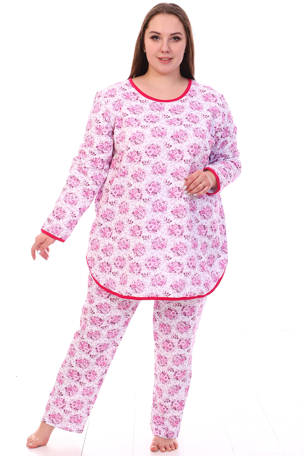 Пижама Снежка розовая футер с начёсом