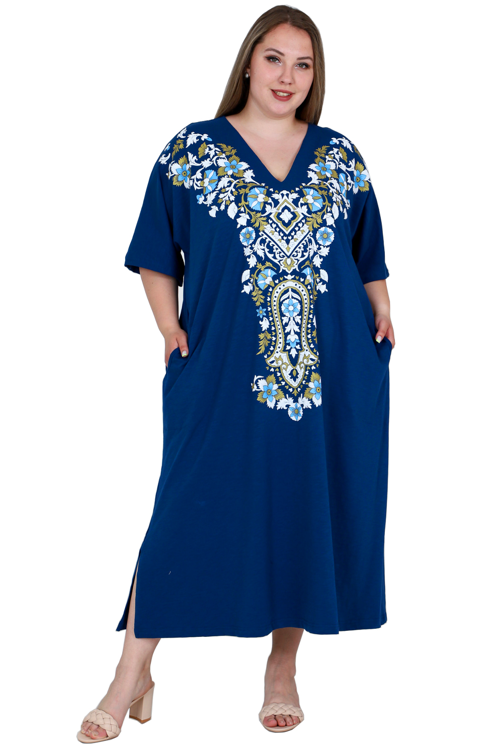 Платье Восток синее кулирка 95% хлопок + 5% лайкра