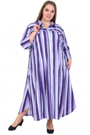 Платье-рубашка Лада фиолетовое кулирка 100% хлопок